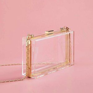 CLUTCH • Transparent Chain Clutch Bag